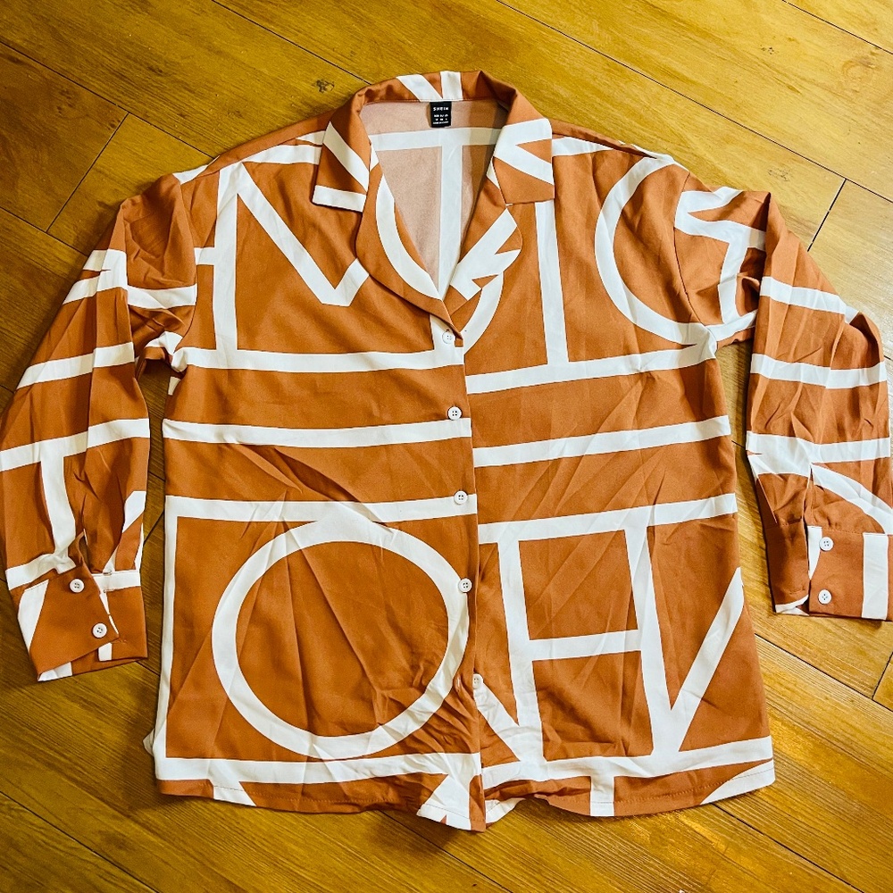 SHEIN patterned, long sleeve shirt